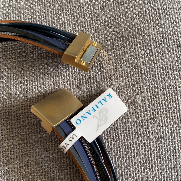 Kalifano wrap bracelet navy leather. NWT. - Picture 3 of 4
